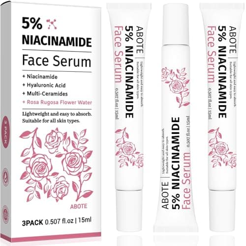 Skincare 5% Niacinamide Face Serum with 5% Damascus Rose Water Deep Hydration, Soothes Skin, Enhances Elasticity (3 Pack 15g)