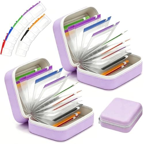 NeLiangIA 2 Pack Lavender Purple Waterproof Pill Organizer, Large Capacity Travel Pill Organizer with 14 Color Pouches, Pastilleros para Medicamentos, Travel Medicine Organizer for Family Sharing