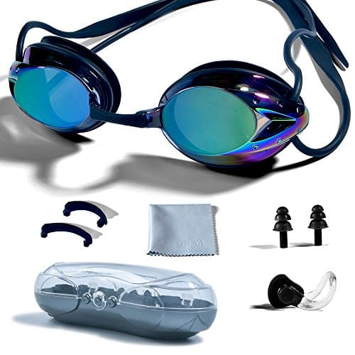 PHELRENA Swimming Goggles, Professional Swim Goggles Anti Fog UV Protection No Leaking for Adult Men Women Kids