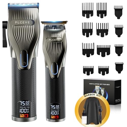 piceve Hair Clipper for Men, Professional Electric Hair Cutting & Trimmers Set with 7500RPM Powerful Motor & LCD Display, Mens Cordless Hair Grooming Kit Barbers Haircut, Gift for Birthday Christmas