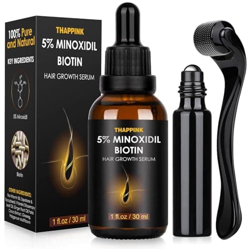 5% Minoxidil Hair Growth Serum Kit for Men and Women, Hair Growth Biotin Serum Oil for Hair Beard Regrowth Treatment Hair Loss Solution