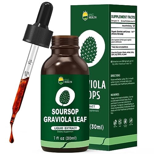 Organic Soursop Graviola Leaf Extract Liquid Drops | Soursop Bitters Liquid | GMP Certified | Vegan, Non-GMO, Gluten Free | Immune Support | 1 Fl Oz