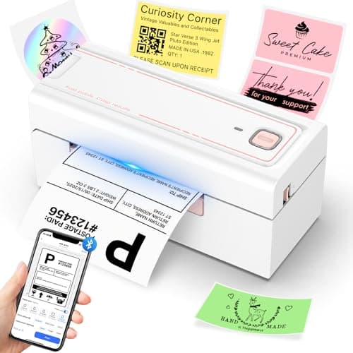 Hoorola Bluetooth Thermal Shipping Label Printer, Wireless 4x6 Shipping Label Printer for Packages, High-Speed Thermal Printer Compatible with Android, iOS & Windows for Amazon, Ebay, Shopify, USPS