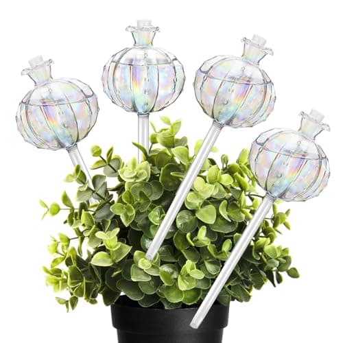4 Pack Self Watering Planter Insert,Plant Watering Devices Plant Watering Globes for Indoor Plants,Easy Plants Live Houseplants Self Watering Plant Accessories Indoor Items for Plant Lovers - White