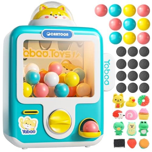Skirfy Vending Machine Kids Toys 10 Empty Eggs Mini Vending Machine Erasers Operated Gumball Prize Machine Maker Game Claws Machine Christmas Game Sensory Toys Dolls Gifts(Blue)