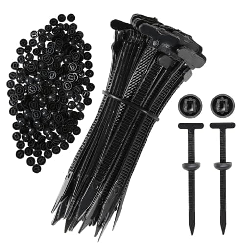 200PCS Nylon Universal Cable Tie Buckles, Heavy Duty Automotive Cable Ties & Fasteners, T-Head Clips Universal Car Bumper Fender Clips, Wire Bundling Straps for Vehicle Repair & Daily Use