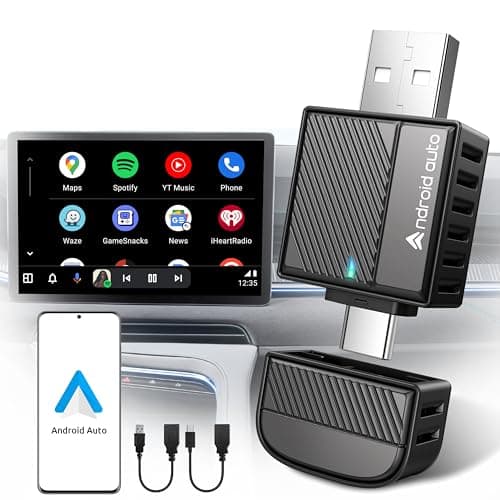 ByteWave Android Auto Wireless Adapter, 2025 NFC & Bluetooth 5.3 Convert Wired to Wireless Android Auto Car Dongle | No Latency, Dual-Band WiFi, USB-A/Type-C, Plug & Play, Mini | Fits for 2016+ Cars