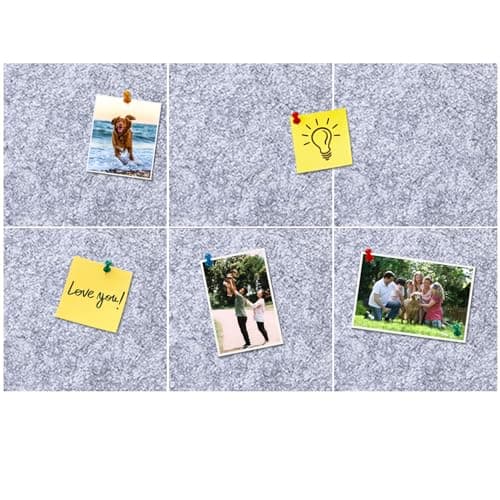 HULAVO Square Felt Cork Bulletin Board Tiles, Self Adhesive DIY Felt Pin Board for Wall 30" x 20" with 35 Pushpins for Office School Home Wall Decor Stickers Memos Photos Display (Light Grey)