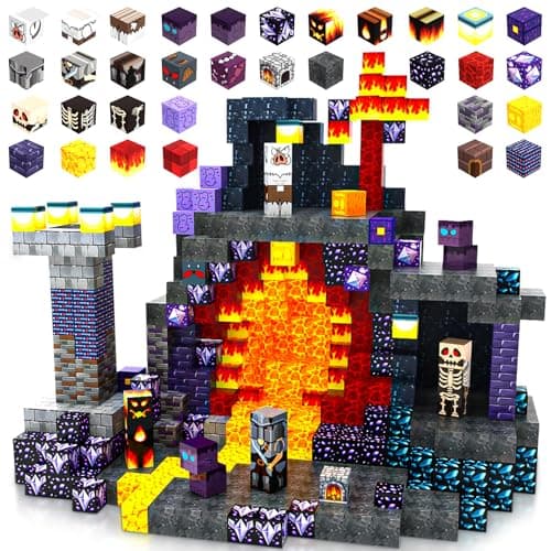 SHXYKZ 150 PCS Magnetic Blocks Toys for Kids, Dungeon-Themed Building Blocks, Stacking Magnets, STEM Montessori Sensory Toys for Boys and Girls Age 3 4 5 6 7 8 9 10 Gifts