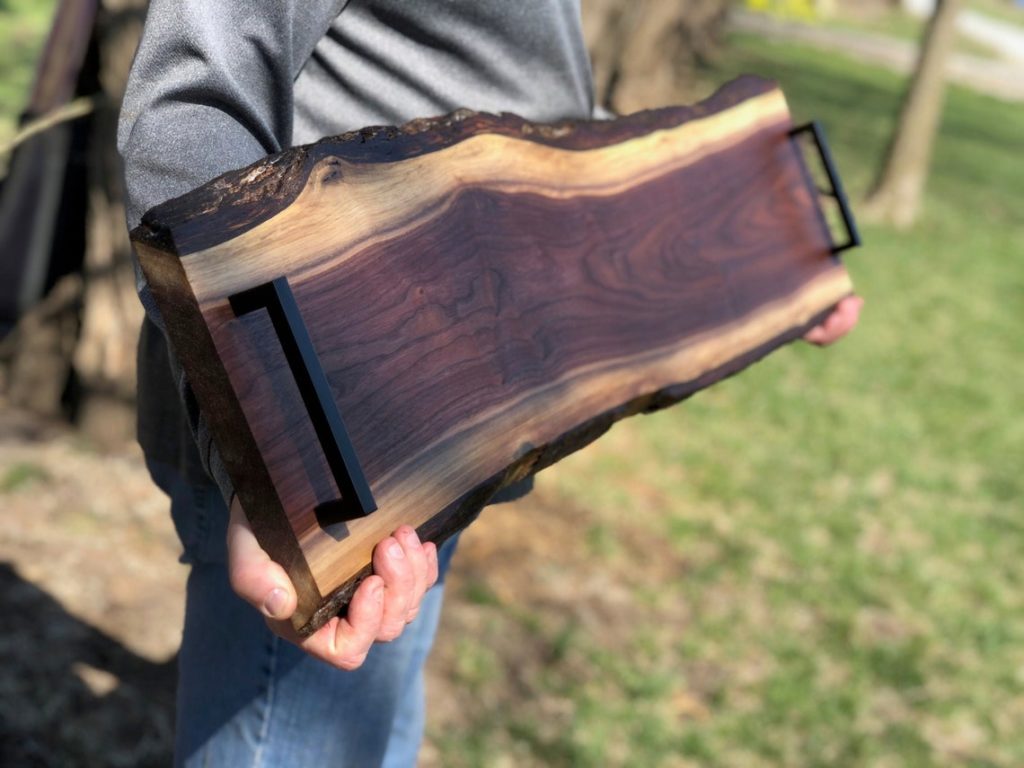 large walnut cutting board and charcuterie