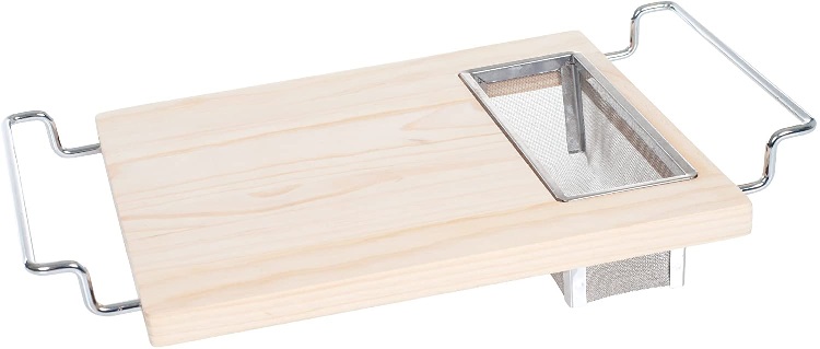 cutting board with sink holders and strainers