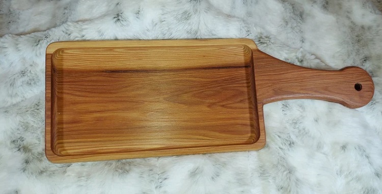 no mi wood hickory cutting board on granite table
