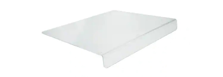 white cutting board with flap to hug corner of kitchen counter