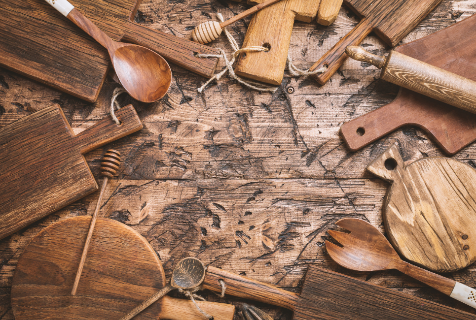 cutting boards on a table