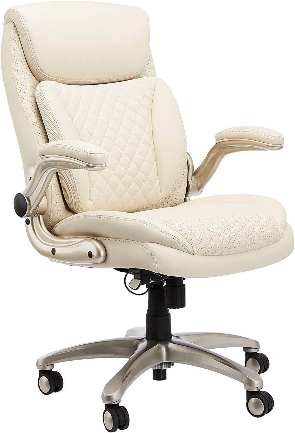 AmazonCommercial Ergonomic High-Back Executive Chair with Flip-up Armrests and Motive Lumbar Support