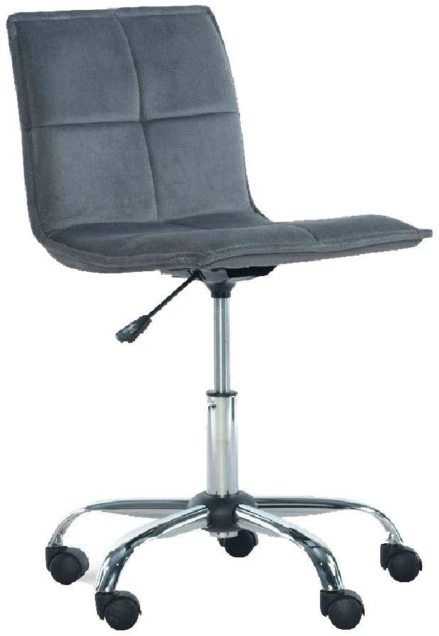 Benjara Tufted Fabric Upholstered Metal Frame Office Chair with Casters