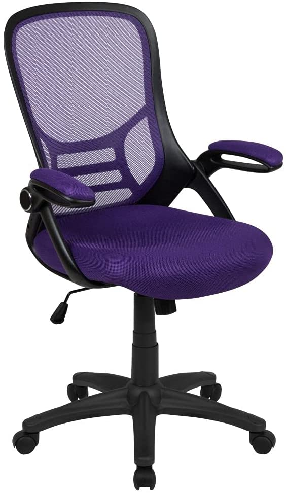 Flash Furniture High Back Purple Mesh Ergonomic Swivel Office Chair