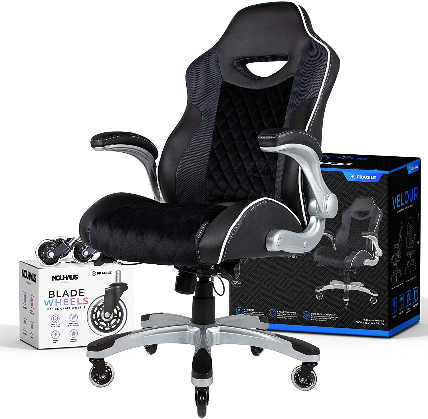 NOUHAUS Velour Office Chair Velvet Computer Chair