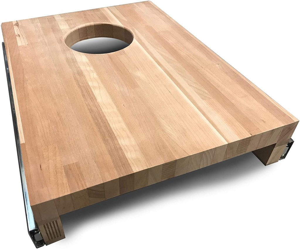 pull-out cutting board for drawer with hole in it