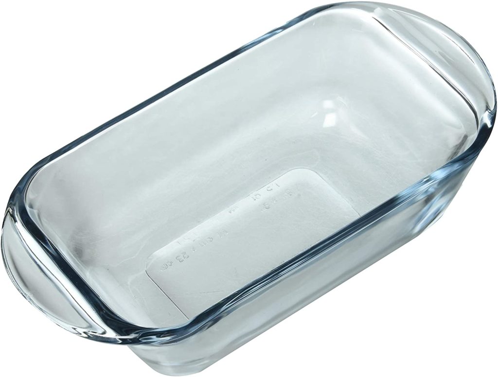 clear glass loaf pan