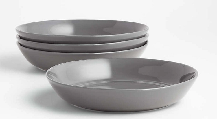 grey shallow pasta bowls
