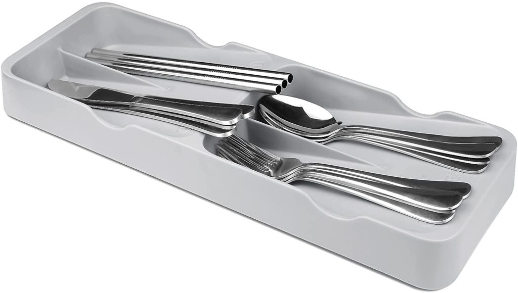 silverware in grey silverware drawer organizer