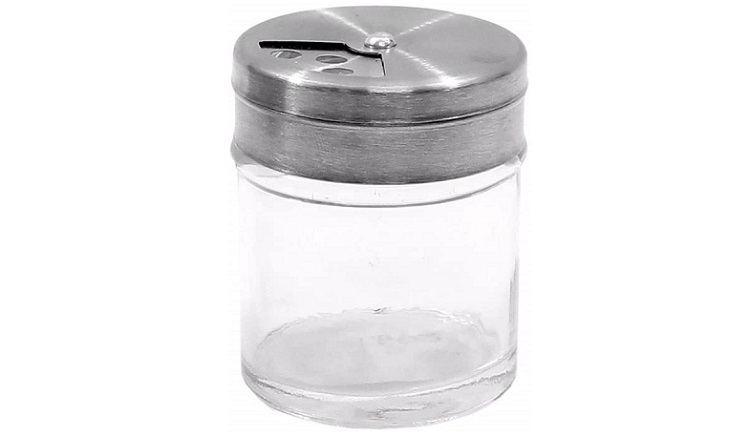 glass spice jar with stainless steel lid