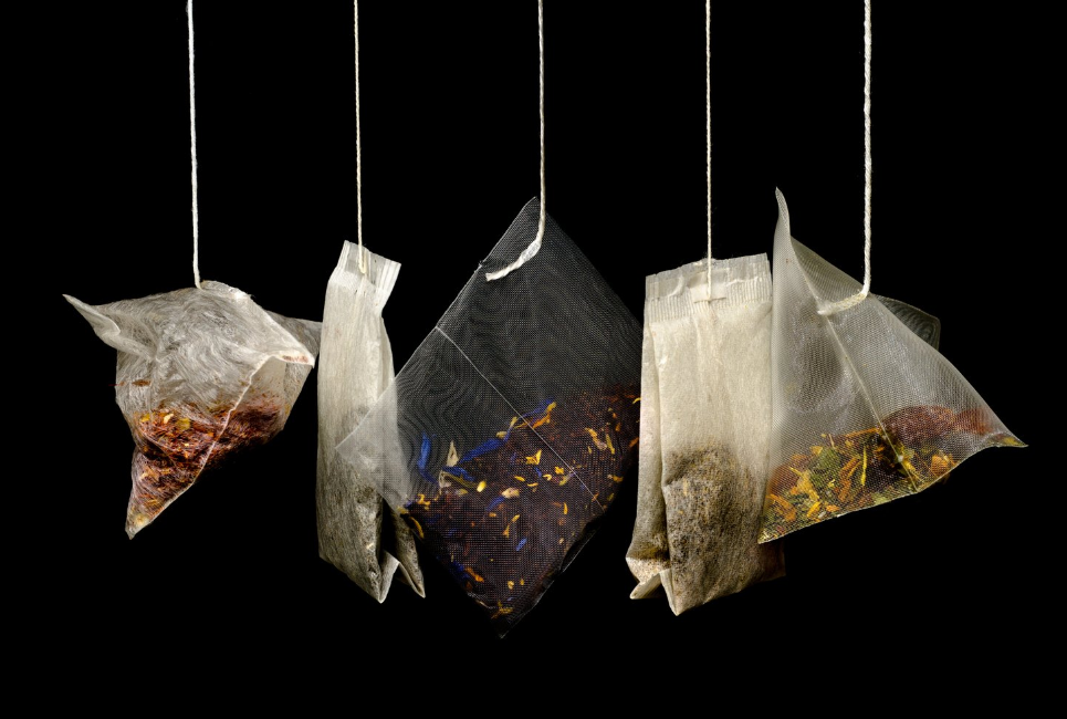 assorted hanging transparent tea bags