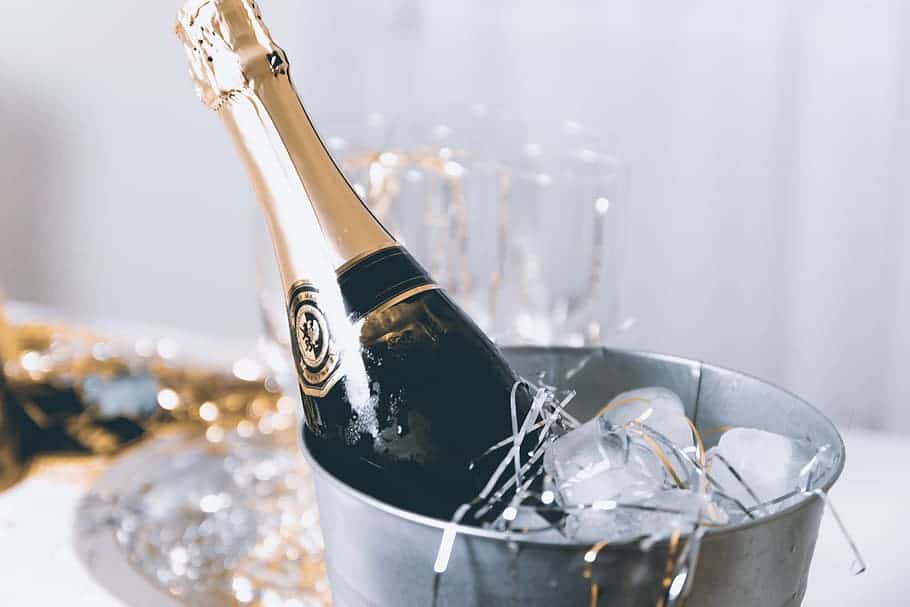 champagne in ice bucket