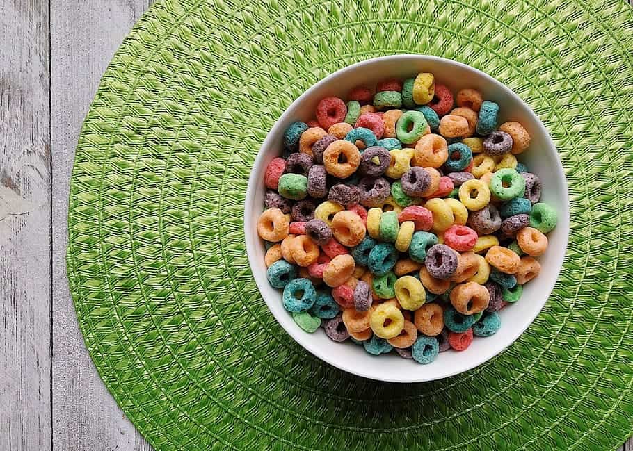 colorful o shaped cereal in bowl
