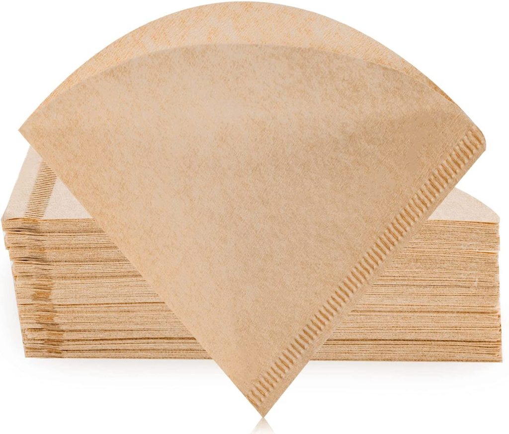 stack of natural filter coffee filter cones
