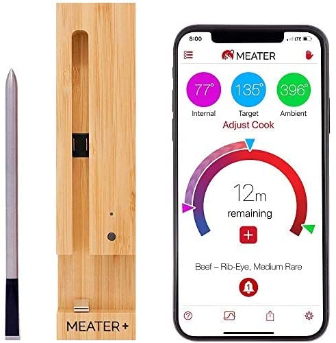 app of smart meat thermometer shown on smartphone