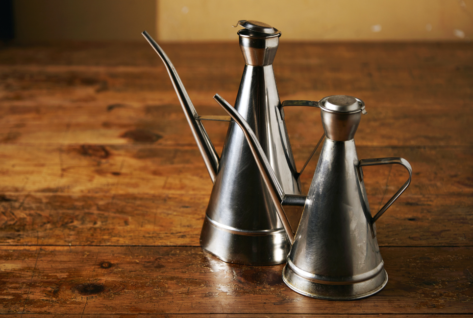 stainless steel olive oil and vinegar dispensers