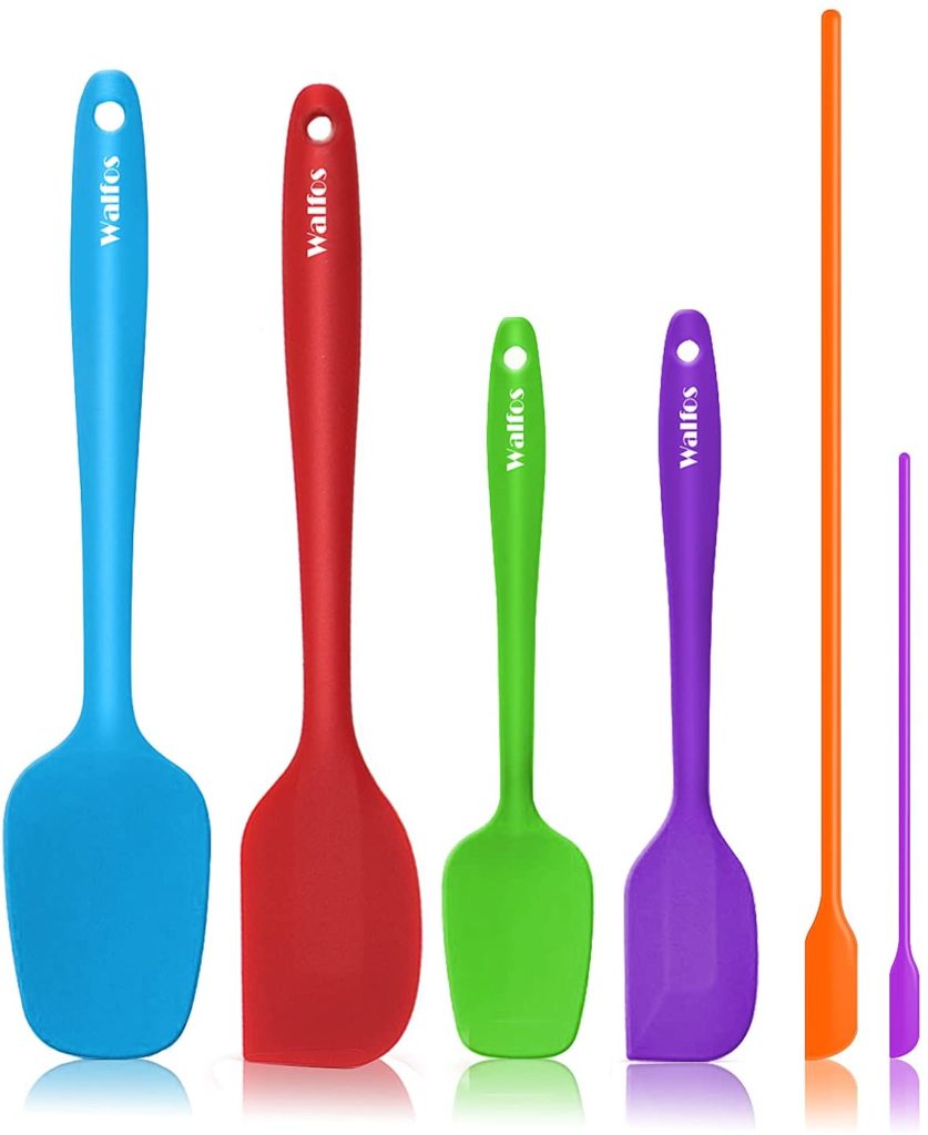 bright multicolored spatula set