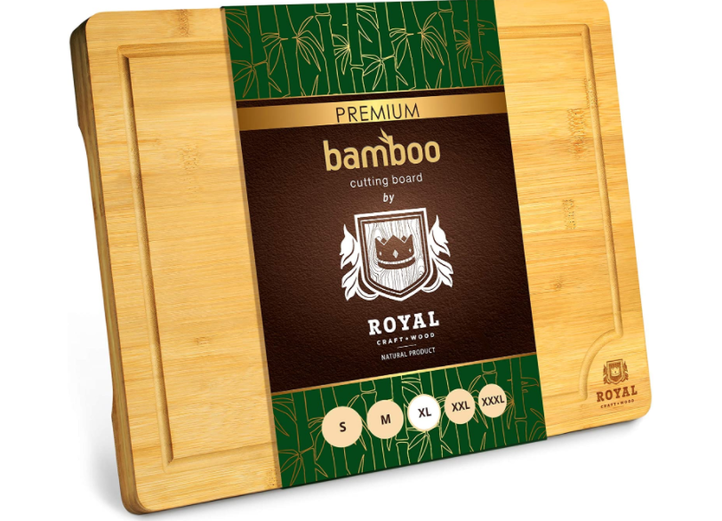 bamboo cutting board in package
