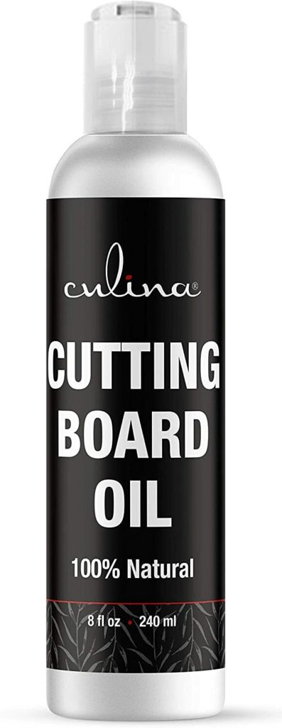 black and white bottle of culina brand butcher block oil
