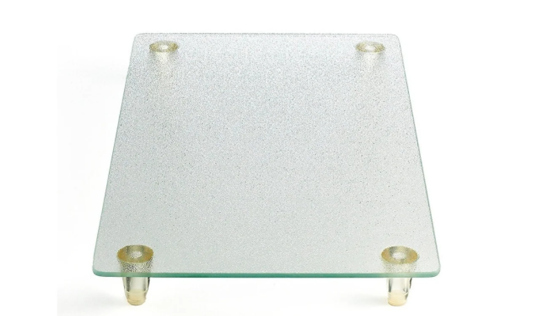 clear glass cutting board with legs