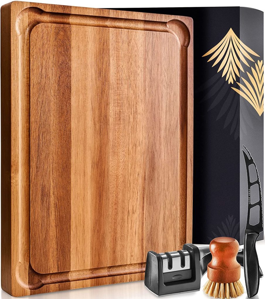 cutting board with kit for cleaning and packaging