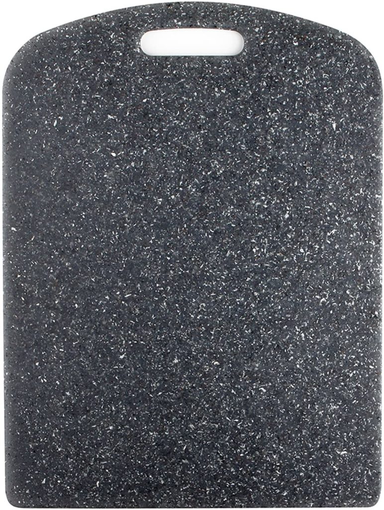 grey and white speckled granite cutting board