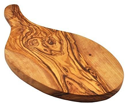 irregularly shaped olive wood cutting board