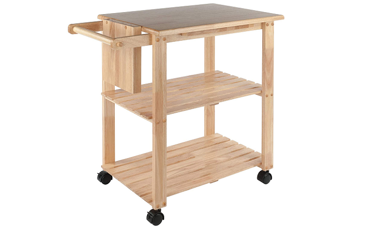 light wooden coffee cart with wheels