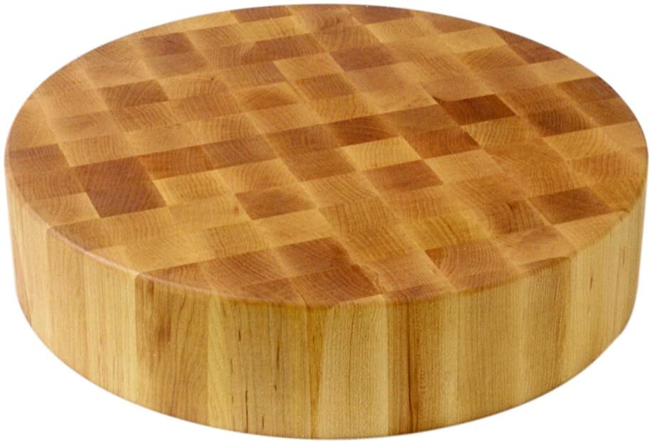 round thick end grain cutting board