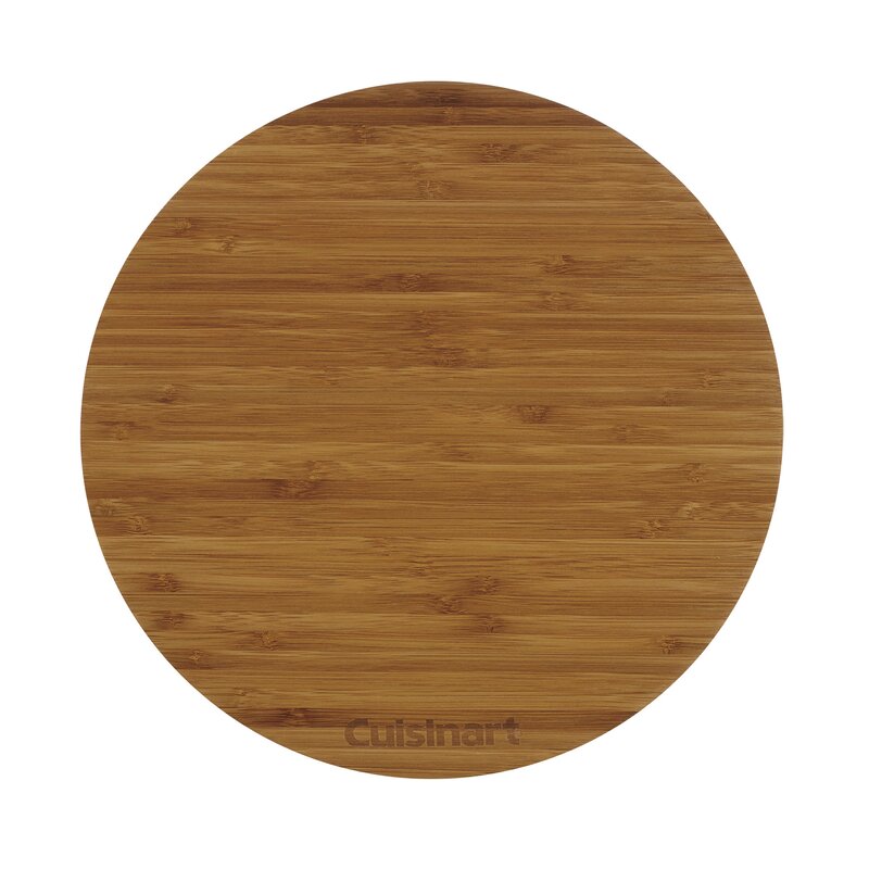 round wooden cuisinart cutting board