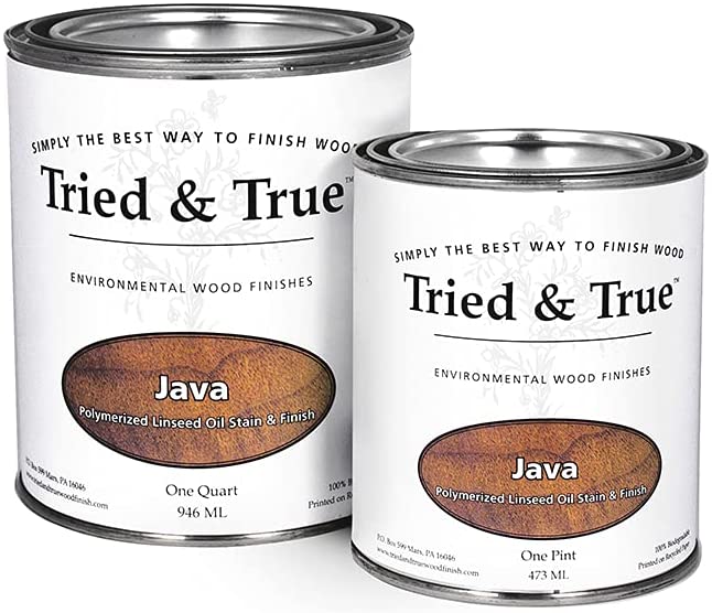 two tins of TRIDE AND TRUE brand stain