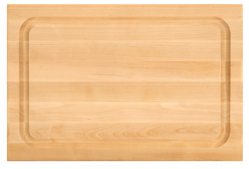 wooden cutting board with juice groove edge