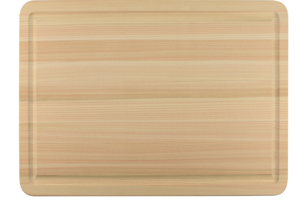wooden cutting board with juice groove