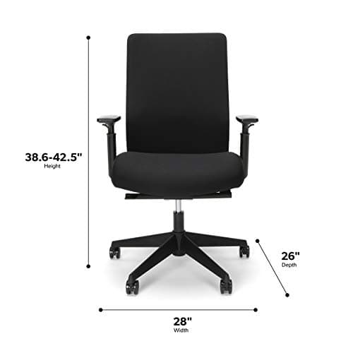 HON Basyx Biometryx Commercial-Grade Fabric Upholstered Task Chair, Black