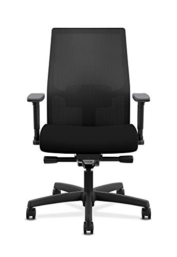 HON Ignition 2.0 Mid-Back Adjustable Lumbar Work Mesh Computer Chair for Office Desk (Black Fabric)