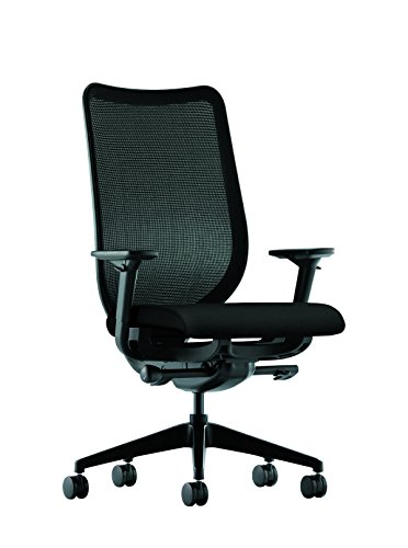 HON Nucleus Mesh Task Chair - Knit Mesh Back Computer Chair with Adjustable Arms, Black (HN1)