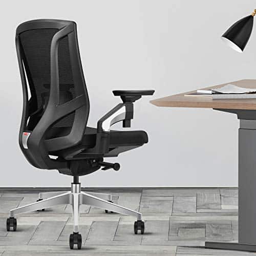 MIISLAIN Ergonomic Mesh Office Chair with Tilt Restriction Device | 4D Adjustable Armrest | Adjustable Lumbar Support | Standard Carpet Casters | 360-degree Rotatable Computer Chair